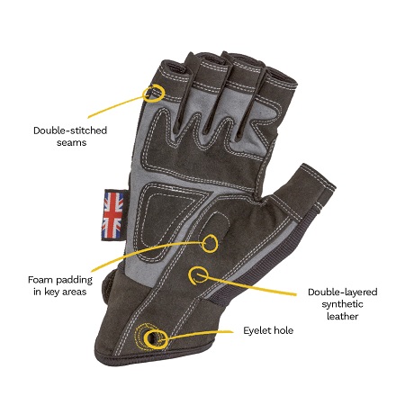 DTY Comfort Fit Rigger Fingerless Glove